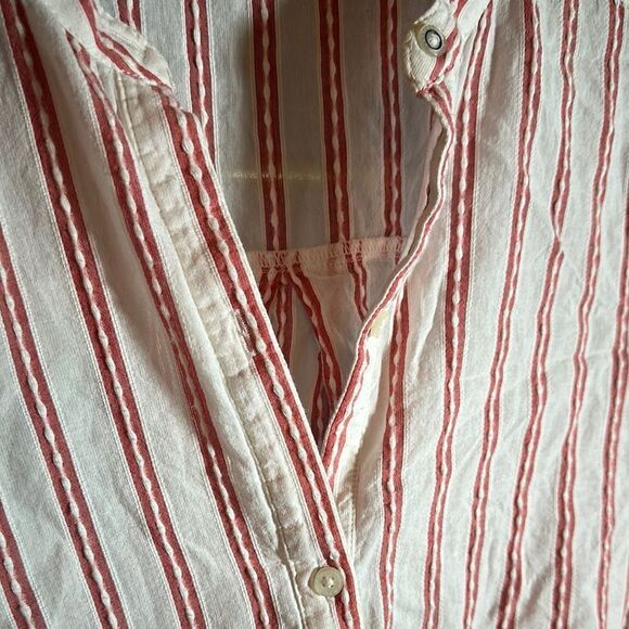 Abercrombie & Fitch Red and White Casual linen Shirt - Picture 3 of 7